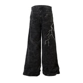 Lightning Strike Embroidered Jeans